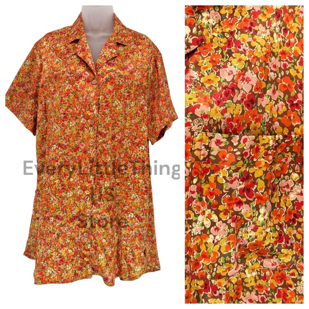 NEW NoTag‎ Victoria's Secret Satin Floral Sleep Shirt Nightgown Pajamas Dress L